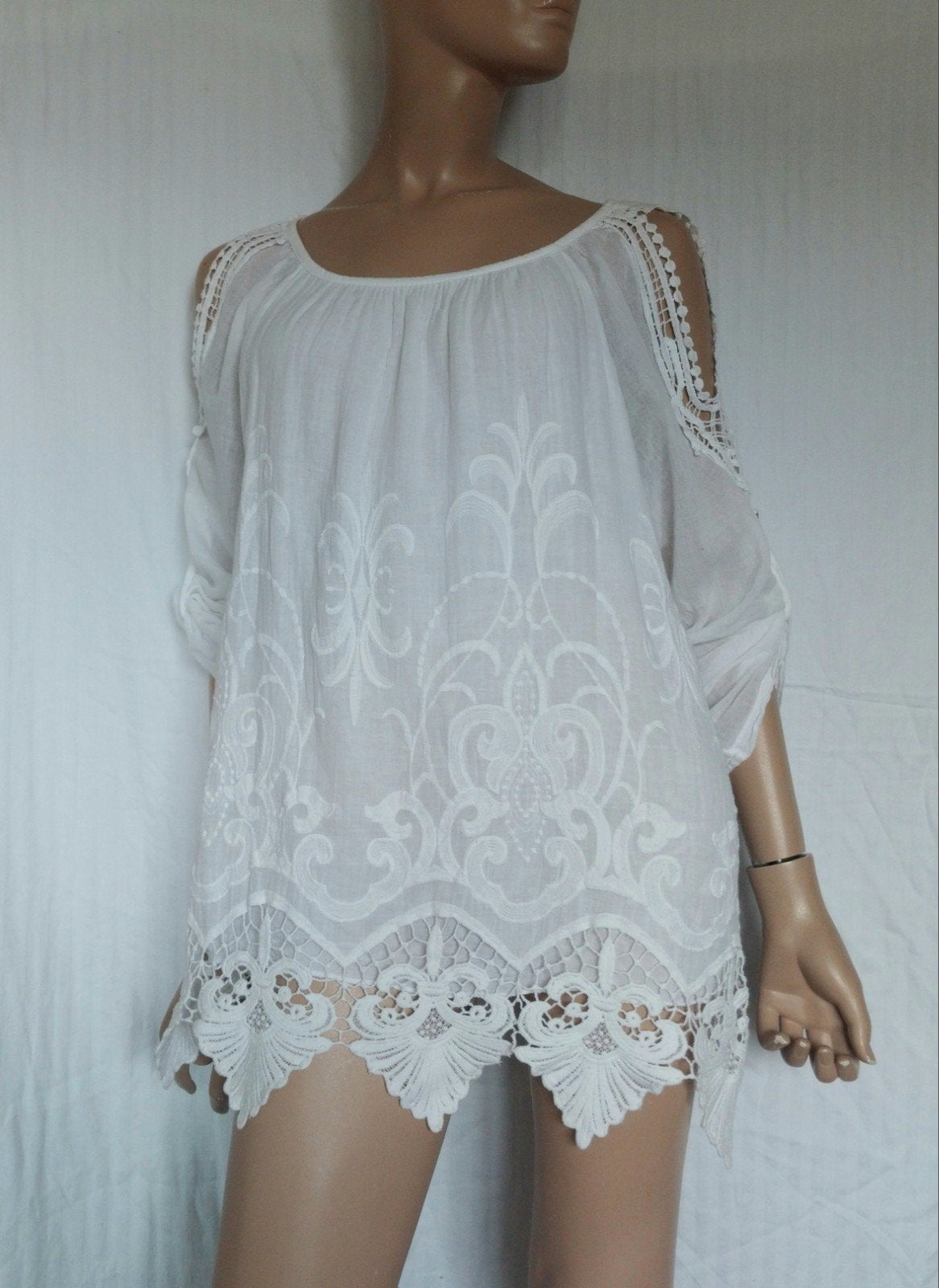 PINK CHERRY LINNEN Blouse,  Maat L, Ophalen of Verzenden, Zo goed als nieuw, Maat 42/44 (L), Wit