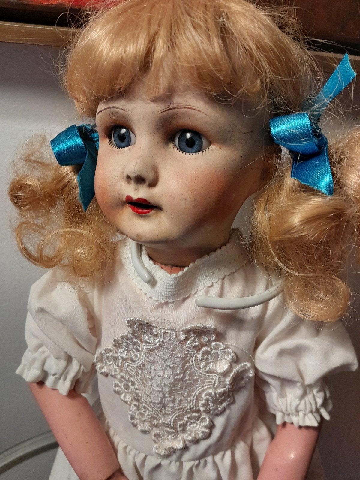 Antieke lieve pop Unis France 51 cm, Ophalen of Verzenden