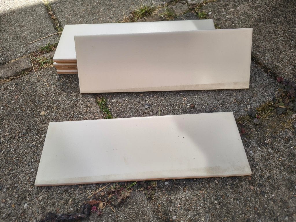 Wandtegels 10x30 (ong 60 stuks), Ophalen, Minder dan 20 cm, Zo goed als nieuw, 20 tot 40 cm