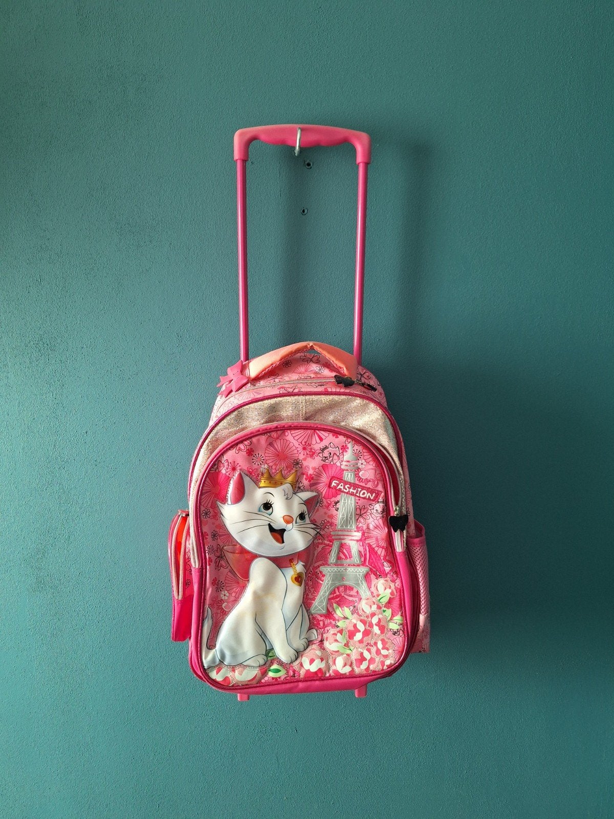 Roze Trolley Rugzak Marie & Eiffeltoren voor Meisjes, Ophalen of Verzenden