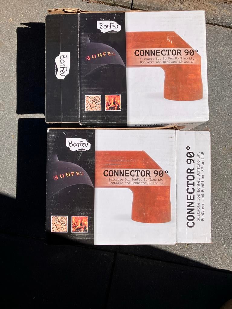 2x BonFeu Connector 90 voor BonTino LP, BonCarre, BonGiano, Ophalen of Verzenden, Gebruikt