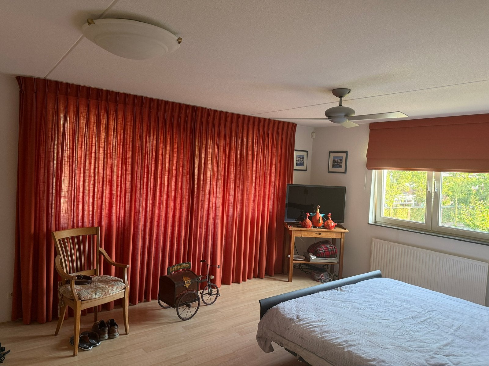 Zware kwaliteit kamerhoge gordijnen, kleur rood, Ophalen, Zo goed als nieuw, Gordijn, Rood