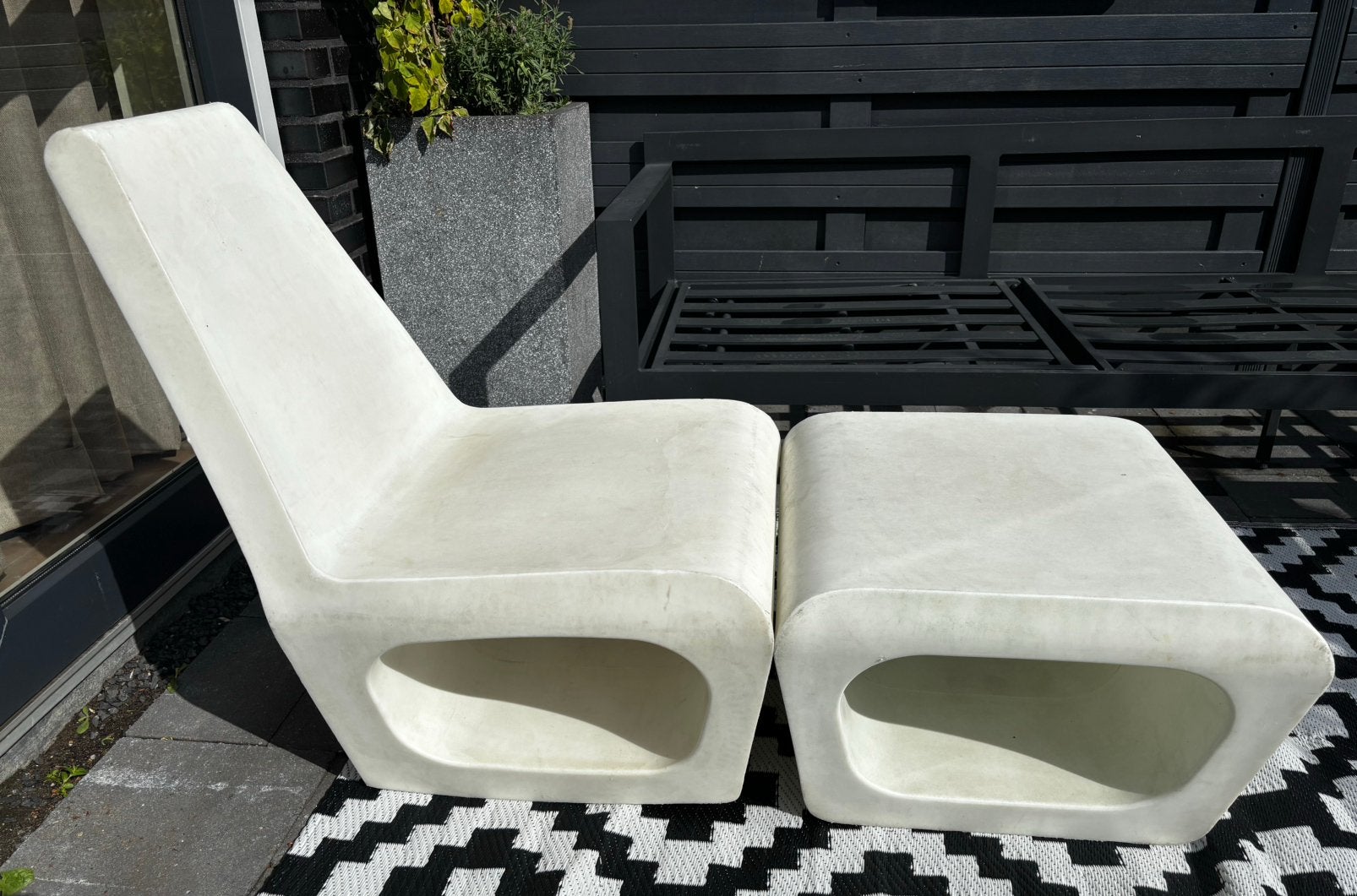 Design set Wiel Arets Quinze & Milan jellyfish stoel + poef, Ophalen, Gebruikt, Kunststof