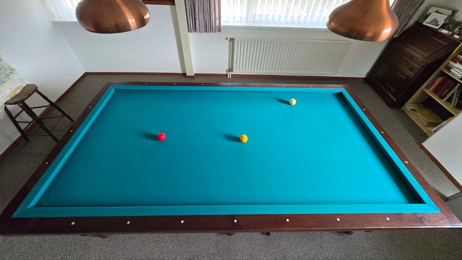Prachtige Klassieke Biljarttafel (Leisteen) - Met Verwarming, Sport en Fitness, Biljarten en Poolen, Ophalen, Biljarttafel