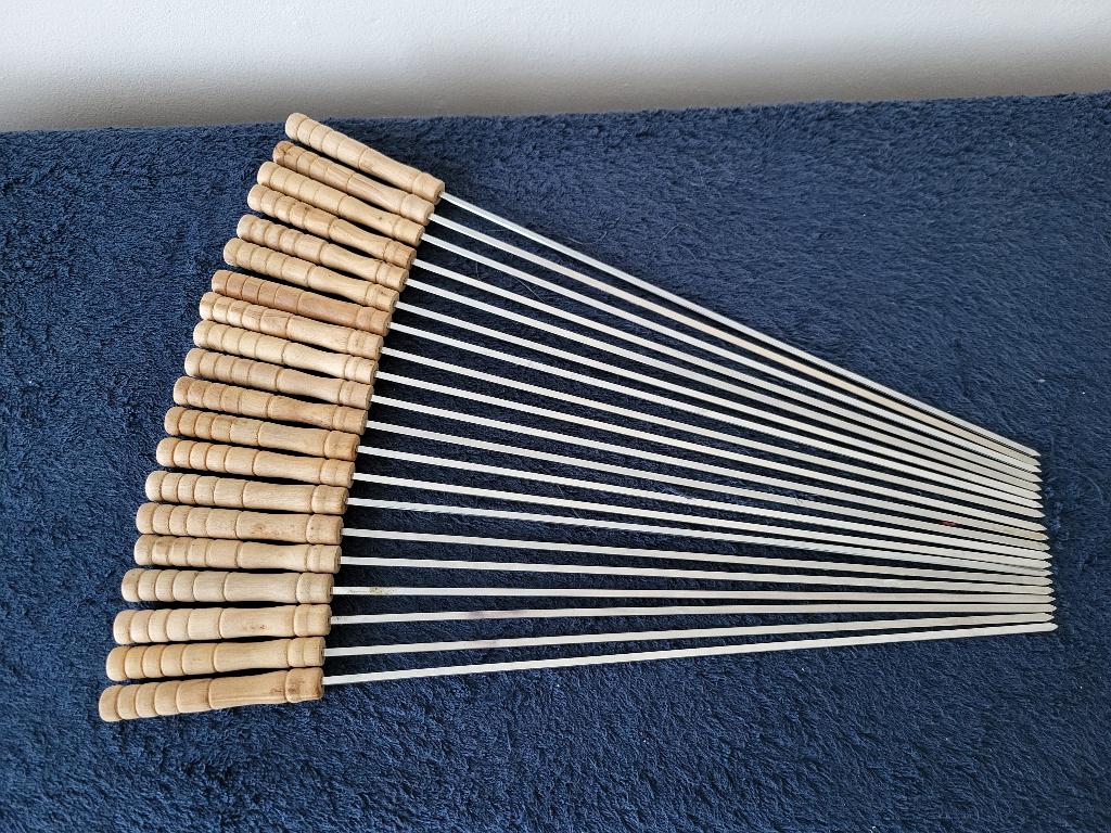 20 bbq/vlees/marshmallows/groenten spiezen+houten handvat, Verzenden