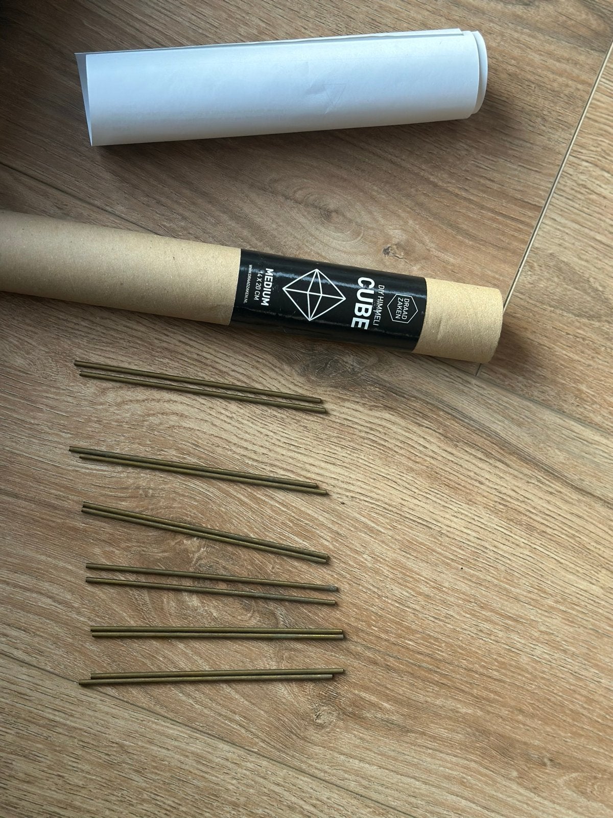 DIY Himmeli Cube Medium - Knutselset voor unieke decoratie, Abstract, Handgemaakt, Nieuw, Metaal