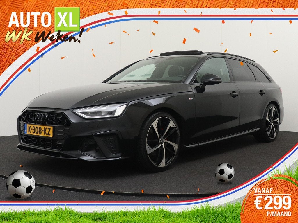 Audi A4 Avant TFSI S-Line Black Edition Pano-dak Leder Carpl, Auto's, Audi, Gebruikt, 1984 cc, A4, Zwart