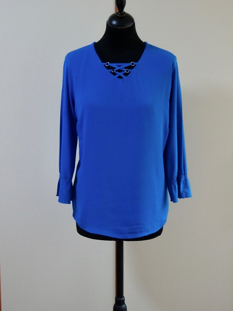 Frank Walder blouse / top maat 42, Blauw, Maat 42/44 (L), Ophalen of Verzenden, Zo goed als nieuw