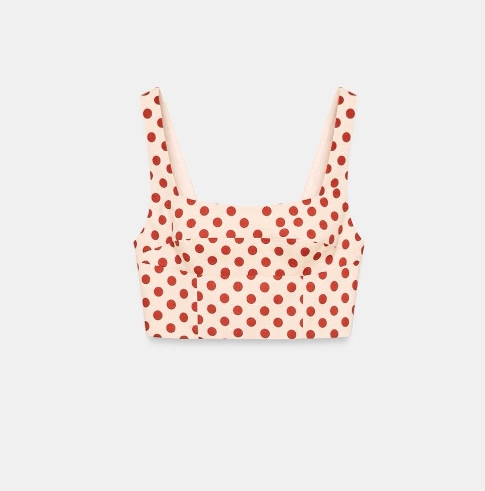 ZARA POLKA DOT CROP TOP MAAT S, Ophalen of Verzenden, Zo goed als nieuw, Rood, Maat 36 (S)