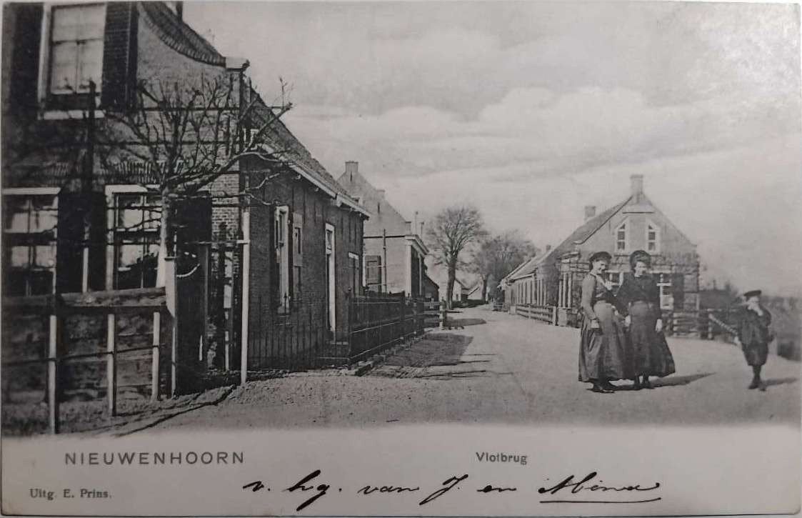 Nieuwenhoorn 1911 - Vlotbrug - Uitg. E. Prins, Ophalen of Verzenden, Voor 1920, Gelopen, Zuid-Holland