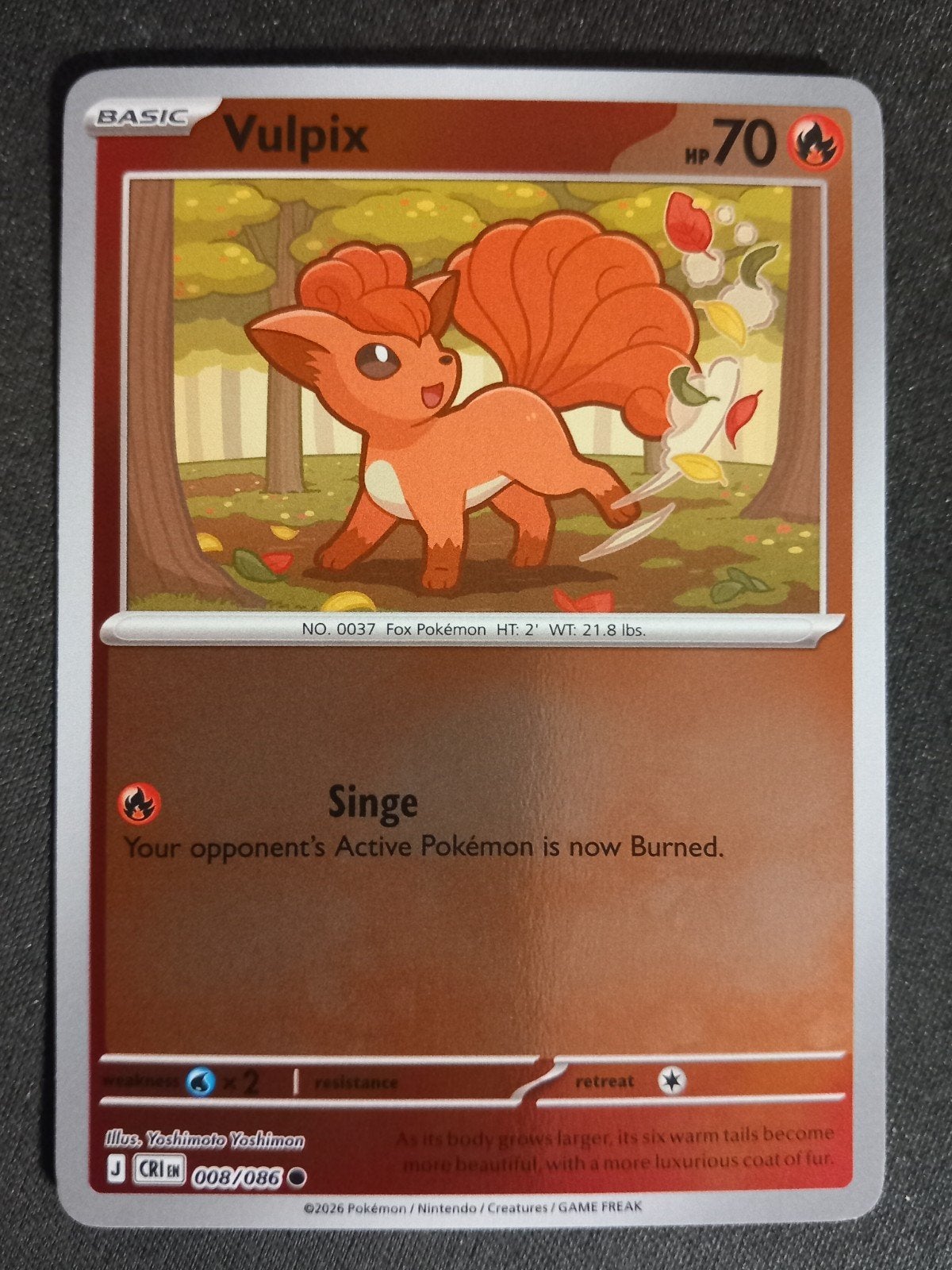 Pokemon Vulpix 008/086 Chaos Rising Reverse NM, Verzenden, Zo goed als nieuw, Losse kaart, Foil