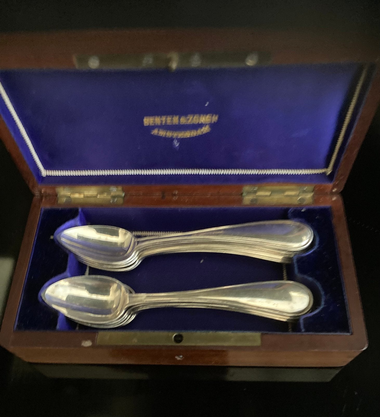 Antiek zilver 12 koffielepels theelepels Benten& Zn Woortman, Ophalen of Verzenden, Zilver