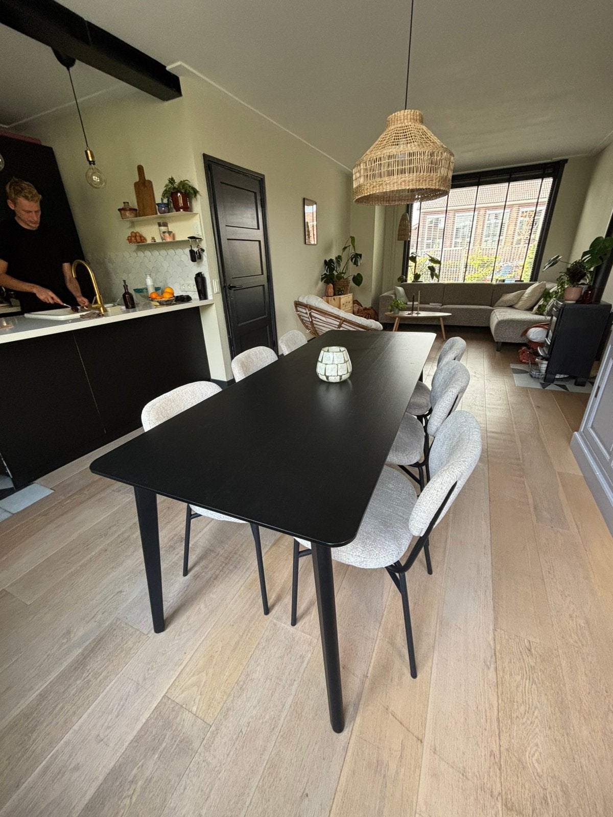 Eetkamertafel Zwart NIEUW, Ophalen, Zo goed als nieuw, Rechthoekig, 50 tot 100 cm