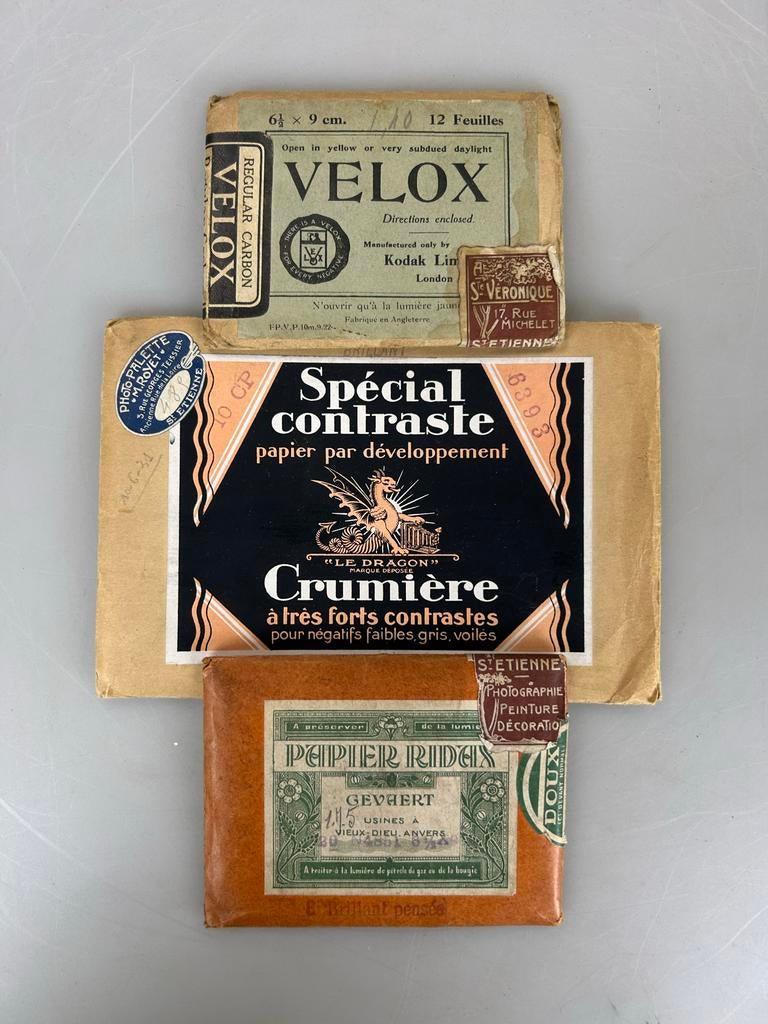 3 Pakjes Antiek Fotopapier - Kodak, Gevaert, Crumière, Doka papier, Gebruikt, Ophalen of Verzenden, Overige formaten