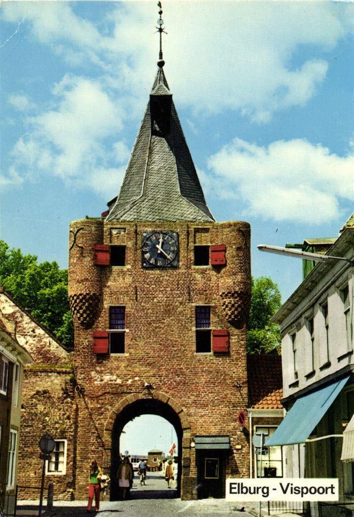 Elburg - Vispoort - volk fiets - gelopen, Ophalen of Verzenden, Voor 1920, Gelopen, Gelderland