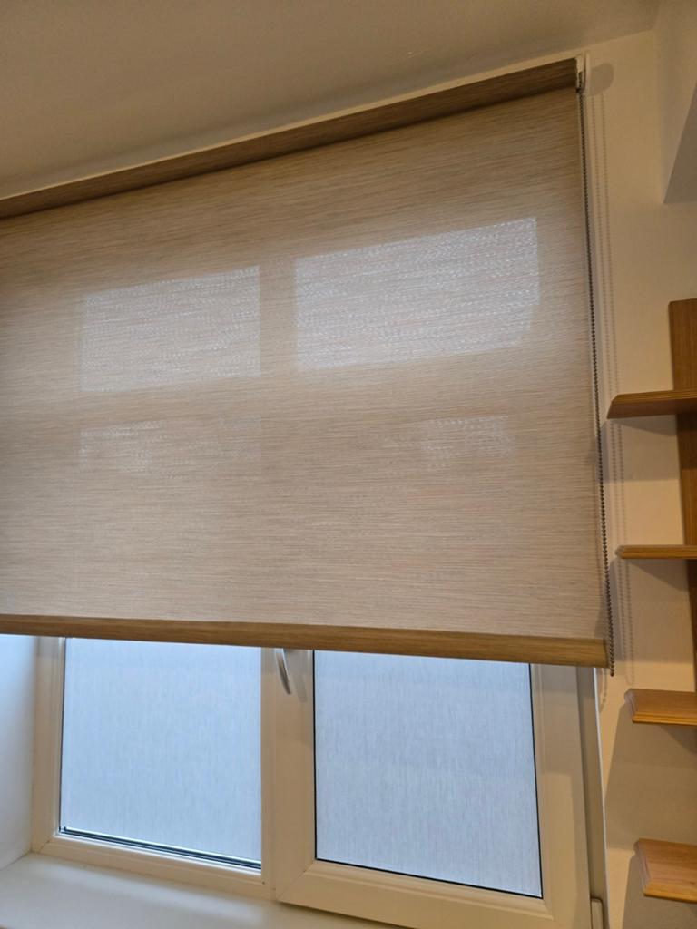Rolgordijn Veneta - Beige, 140x168 cm, Huis en Inrichting, Stoffering | Gordijnen en Lamellen, Ophalen, Modern, functioneel, 50 tot 100 cm