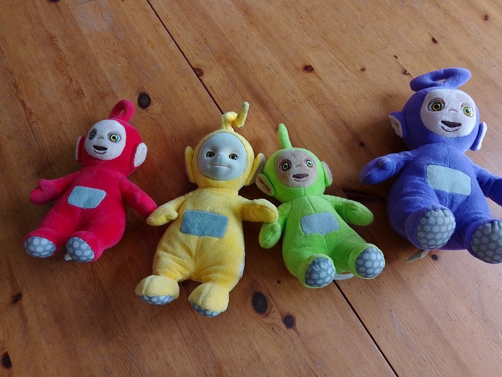 Teletubbies, 4 knuffels, Overige merken, Overige karakters, Overige typen, Ophalen of Verzenden