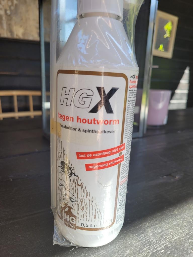 HGX tegen houtworm, huisboktor & spinthoutkever 0.5L, Ophalen of Verzenden, Nieuw