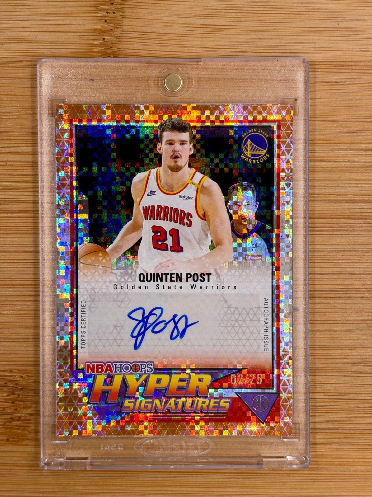 2025-26 Topps NBA Hoops - Hyper Signatures - Orange /25 auto, Hobby en Vrije tijd, Ophalen of Verzenden, Zo goed als nieuw, Plaatje