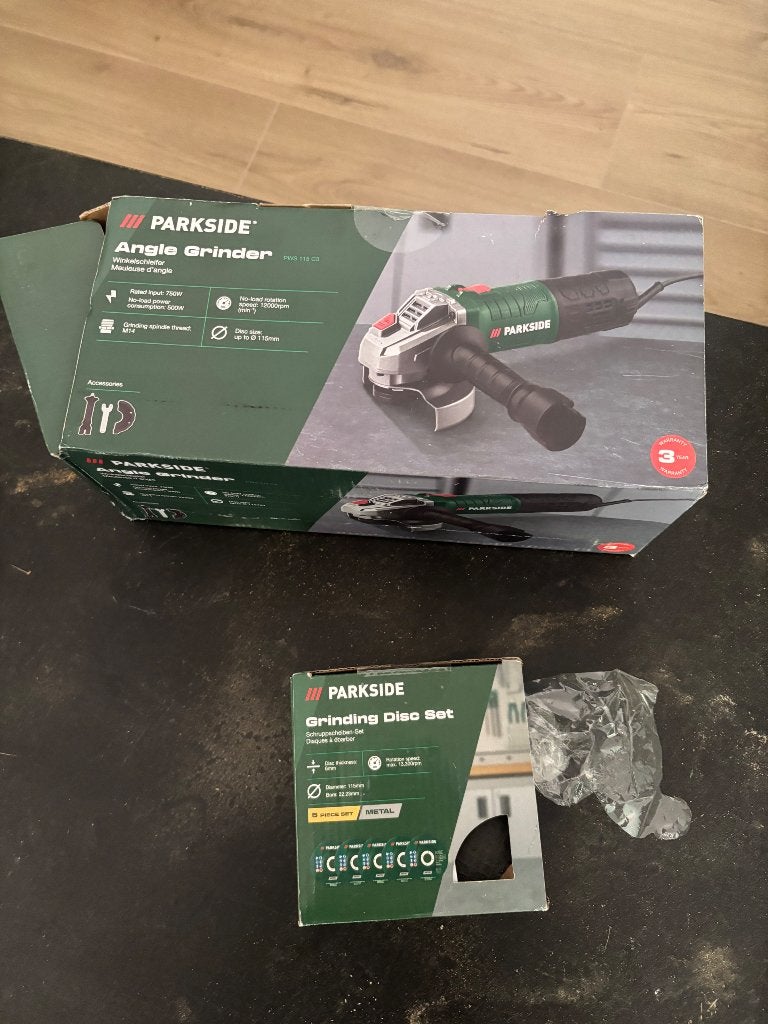 Parkside Haakse Slijper 750W nieuw, Doe-het-zelf en Verbouw, Gereedschap | Slijpmachines, Ophalen, Nieuw, 700 tot 1000 watt, Haakse handslijpmachine