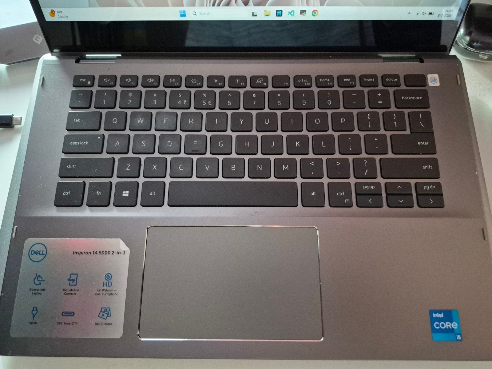 Dell Inspiron 14 5000 2-in-1 Touchscreen i5 1135g7 16GB, Computers en Software, 256 GB, 2 tot 3 Ghz, Qwerty, Ophalen of Verzenden