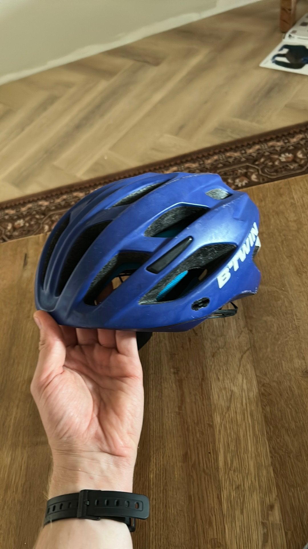 Bwin fietshelm blauw M, Ophalen of Verzenden, Zo goed als nieuw