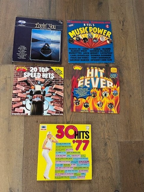 5 verzamel elpees lovin'you K-Tel's Music Power Hit Fever ea, Ophalen, Gebruikt, Overige formaten