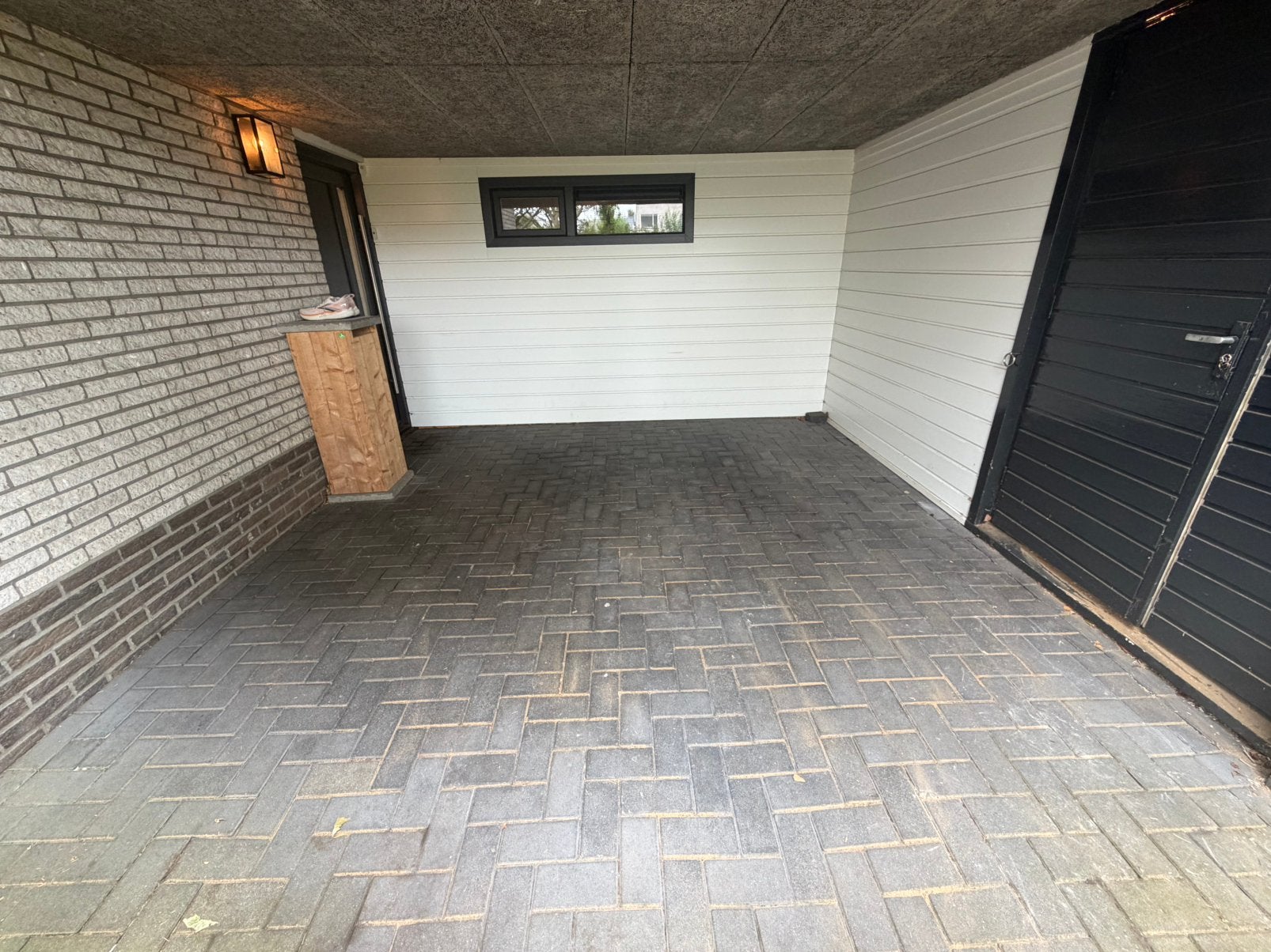 beton klinkers (antraciet) ongeveer 12m2, Tuin en Terras, Ophalen, Gebruikt, Beton, Klinkers