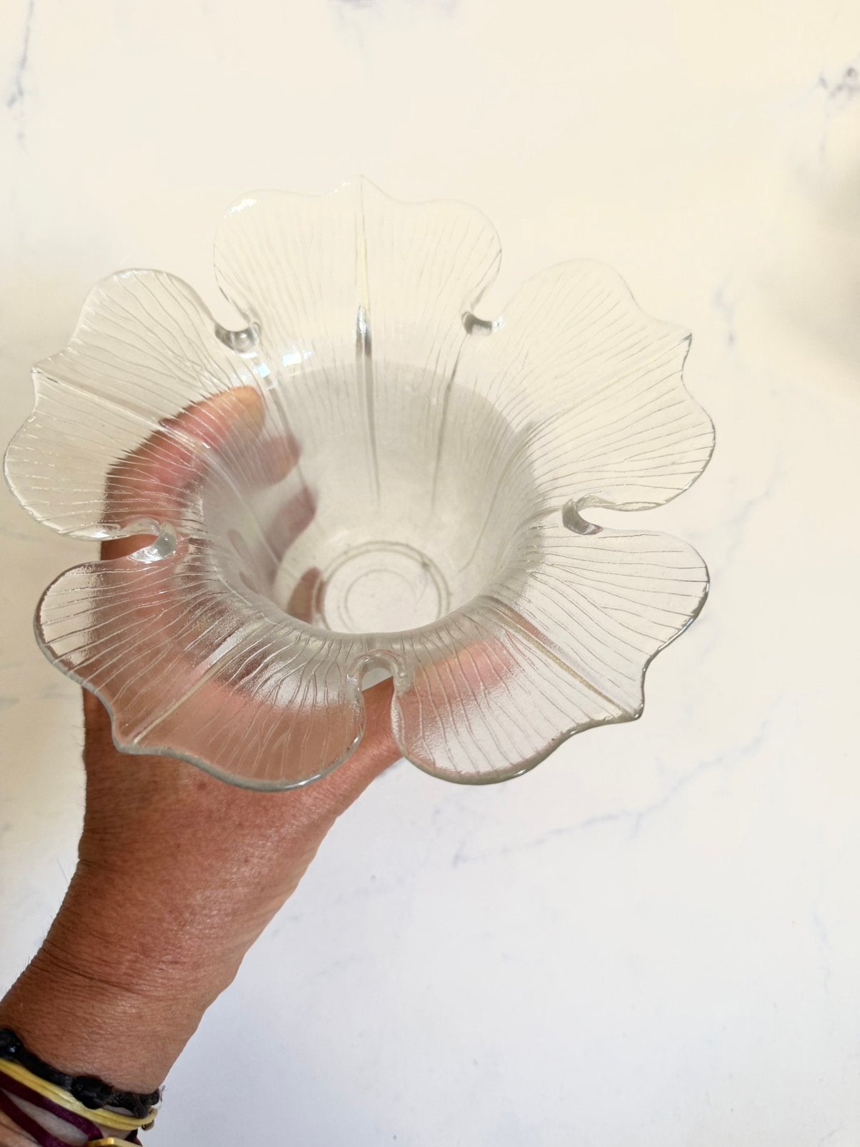 Glazen bloemvaasje/ windlicht, Huis en Inrichting, Woonaccessoires | Vazen, Ophalen, Zo goed als nieuw, Transparant, Glas