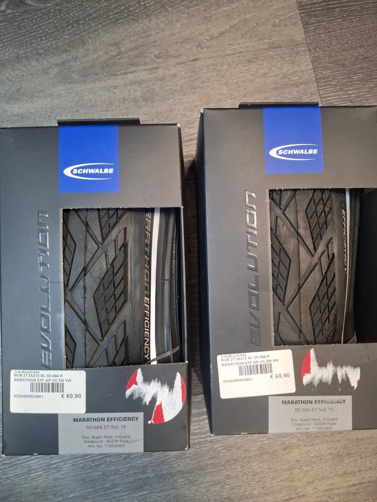 Schwalbe Marathon Efficiency 27.5x2.15 fietsbanden (2 stuks), Band, Schwalbe, Ophalen of Verzenden, Rubber