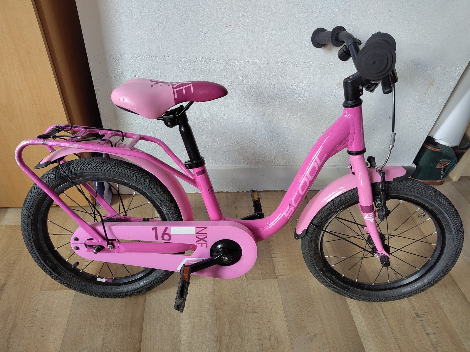 Roze Scool Meisjesfiets 16 inch, Ophalen, Terugtraprem, Scool, 16 inch