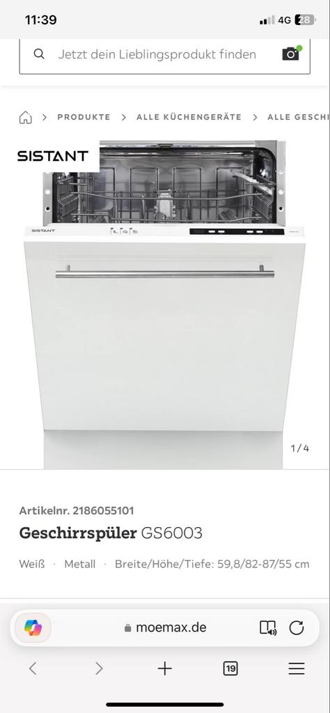 Nieuwe Sisant GS60 03 Inbouw Vaatwasser - Ongebruikt!, Witgoed en Apparatuur, Vaatwasmachines, Ophalen, Eco programma, Nieuw, Inbouw