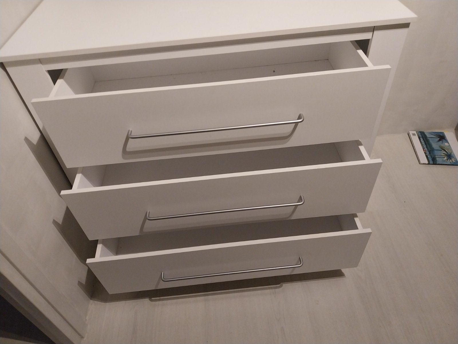 Witte ladekast met 3 laden, Ophalen, Kunststof, Gebruikt, 50 tot 100 cm