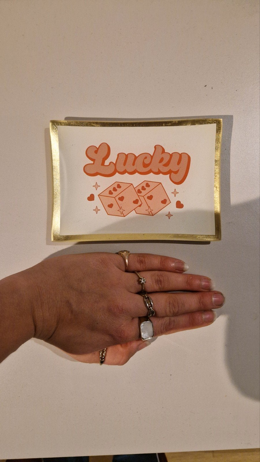 klein schaaltje met lucky, Ophalen of Verzenden, Nieuw, Rechthoekig