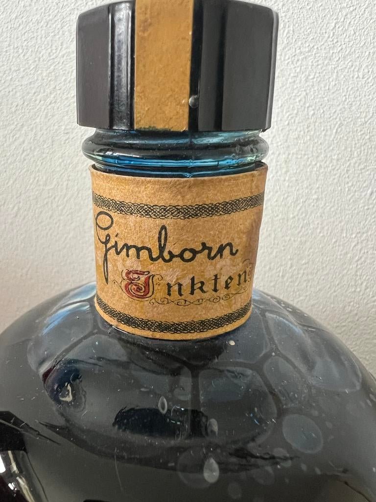 Vintage Gimborn Inktfles - Blauwe IJzergal Inkt, Verzamelen, Overige Verzamelen, Zo goed als nieuw, Ophalen of Verzenden