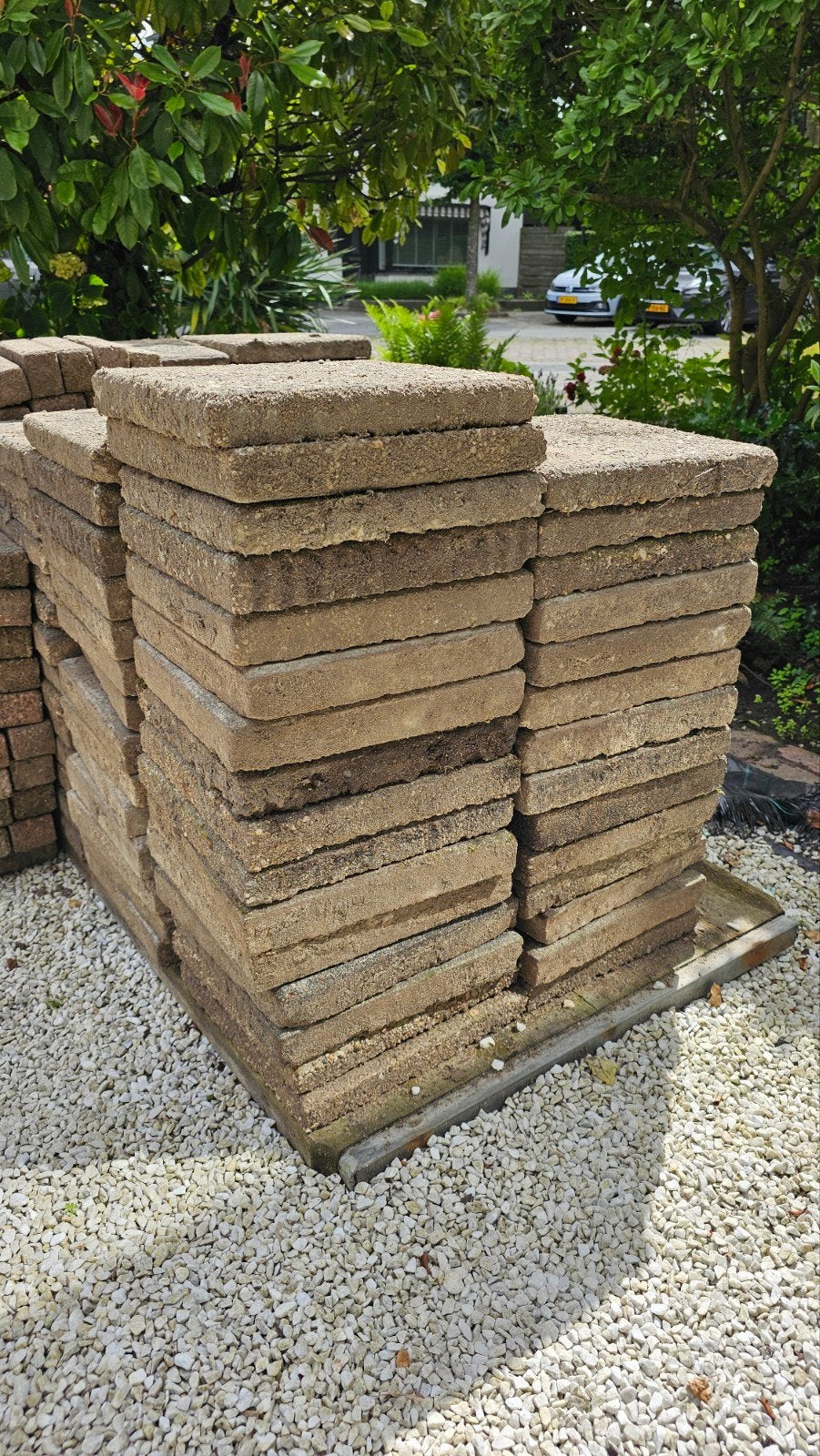 Gebruikte terrastegels, beton, ca. 15 m², Tuin en Terras, Tegels en Klinkers, Ophalen, Gebruikt, 10 m² of meer, Beton