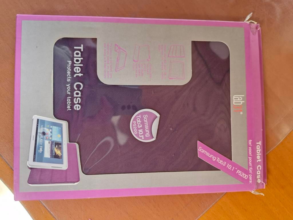 Tablet hoes voor Samsung Tab 3 10.1paars, Ophalen, Nieuw, 10 inch, Bescherming voor- en achterkant