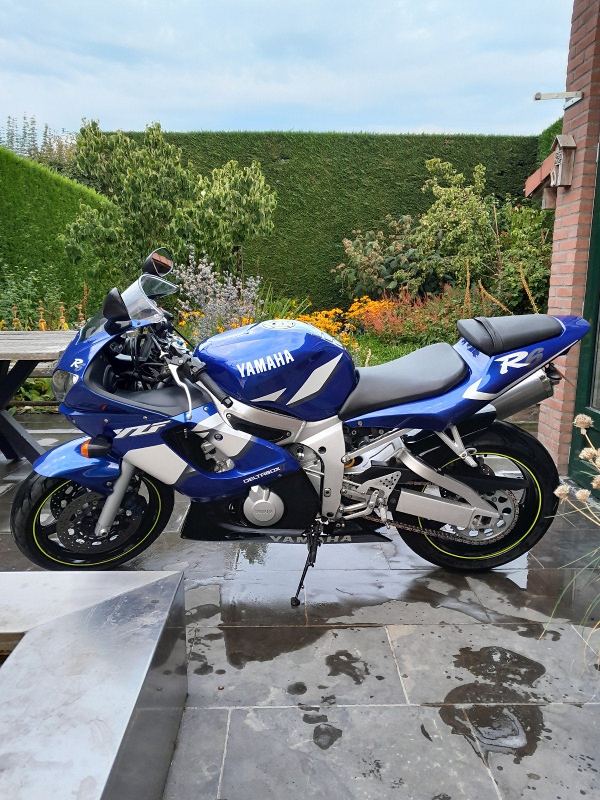 Yamaha YZF R6 uit 2001 - 45.600km - Gele striping, Motoren, 4 cilinders, Motorrijbewijs A, Gebruikt, Super Sport