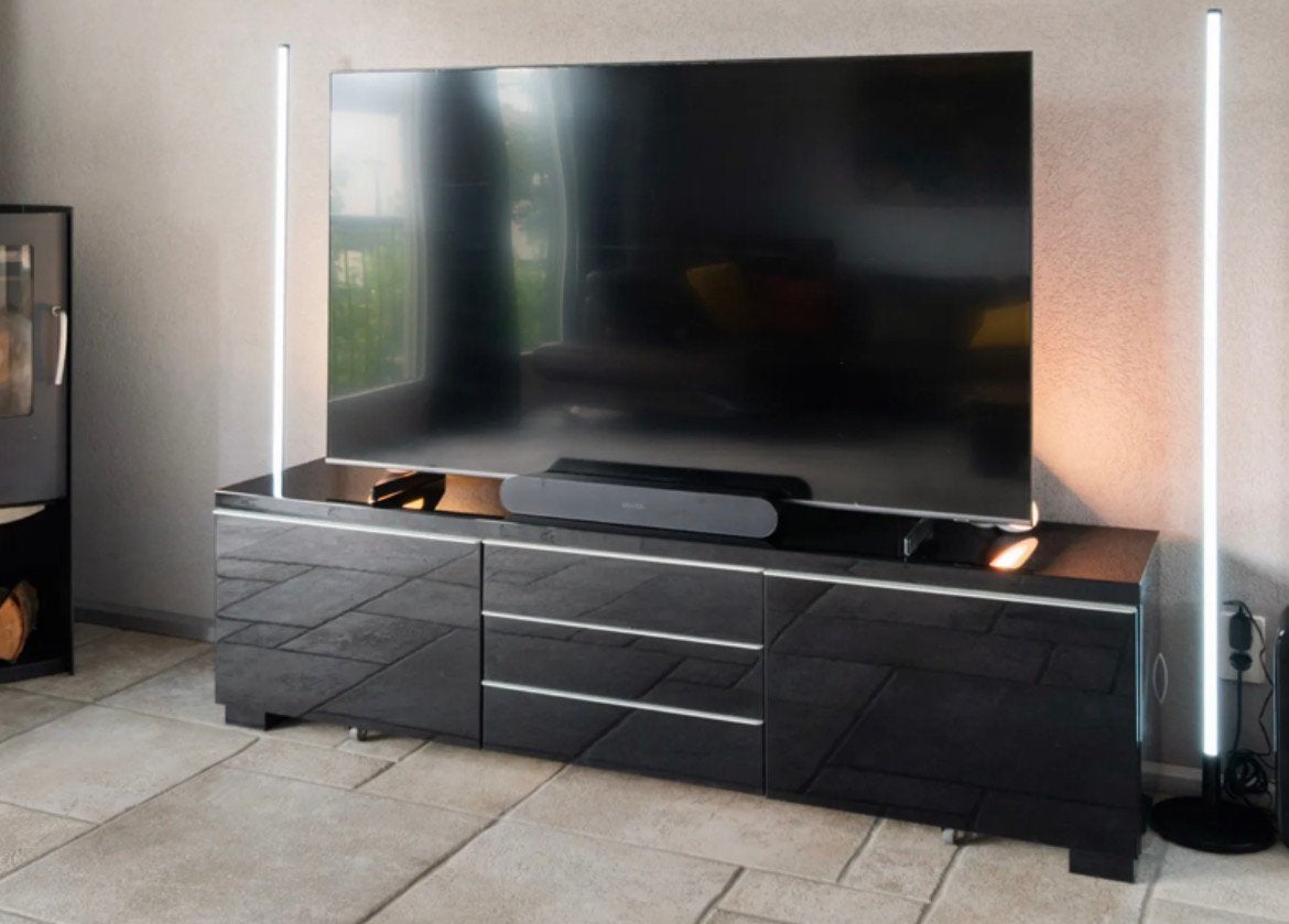 IKEA zwart hoogglans dressoir/ tv kast 180 cm goede staat, Ophalen, 150 tot 200 cm, Zo goed als nieuw, Minder dan 100 cm
