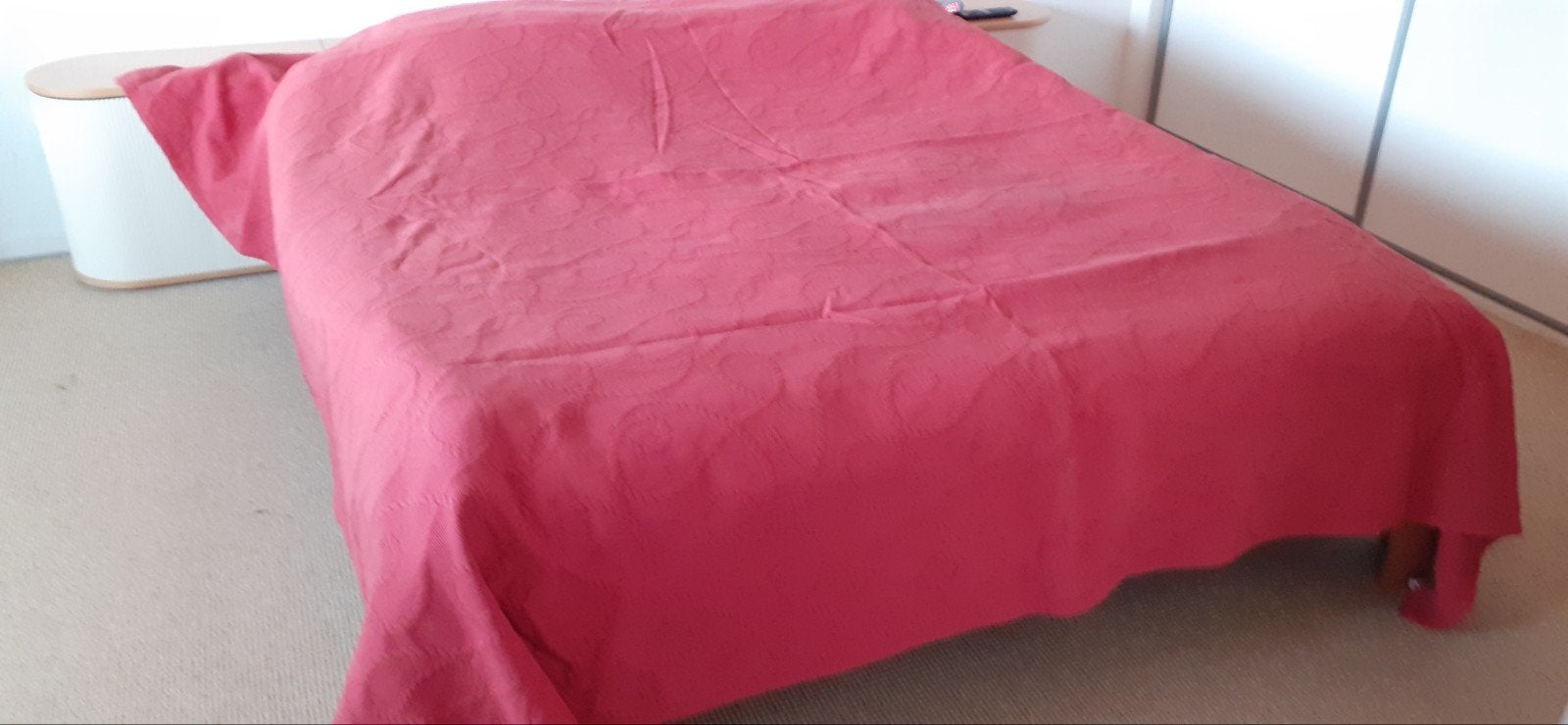 Rode sprei met patroon - Tweepersoons, Gebruikt, Overige typen, Katoen, Tweepersoons