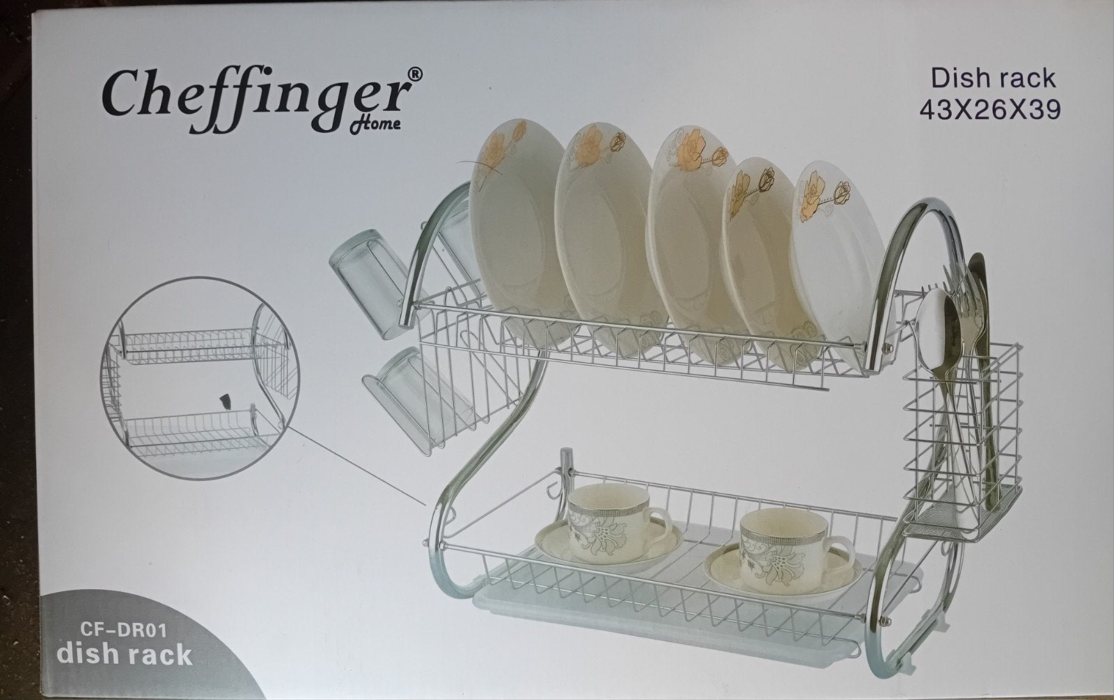 Nieuw Cheffinger Home Afdruiprek - 2 etages - RVS, Cheffinger Home, Bordenrek, Onbekend, Ophalen of Verzenden