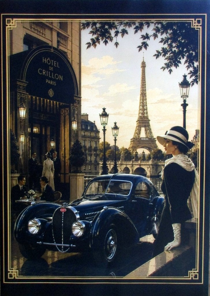 Bugatti "Paris" Art Deco Style - Design Studio 1954, Verzenden, Poster, Fotografie, Genummerd