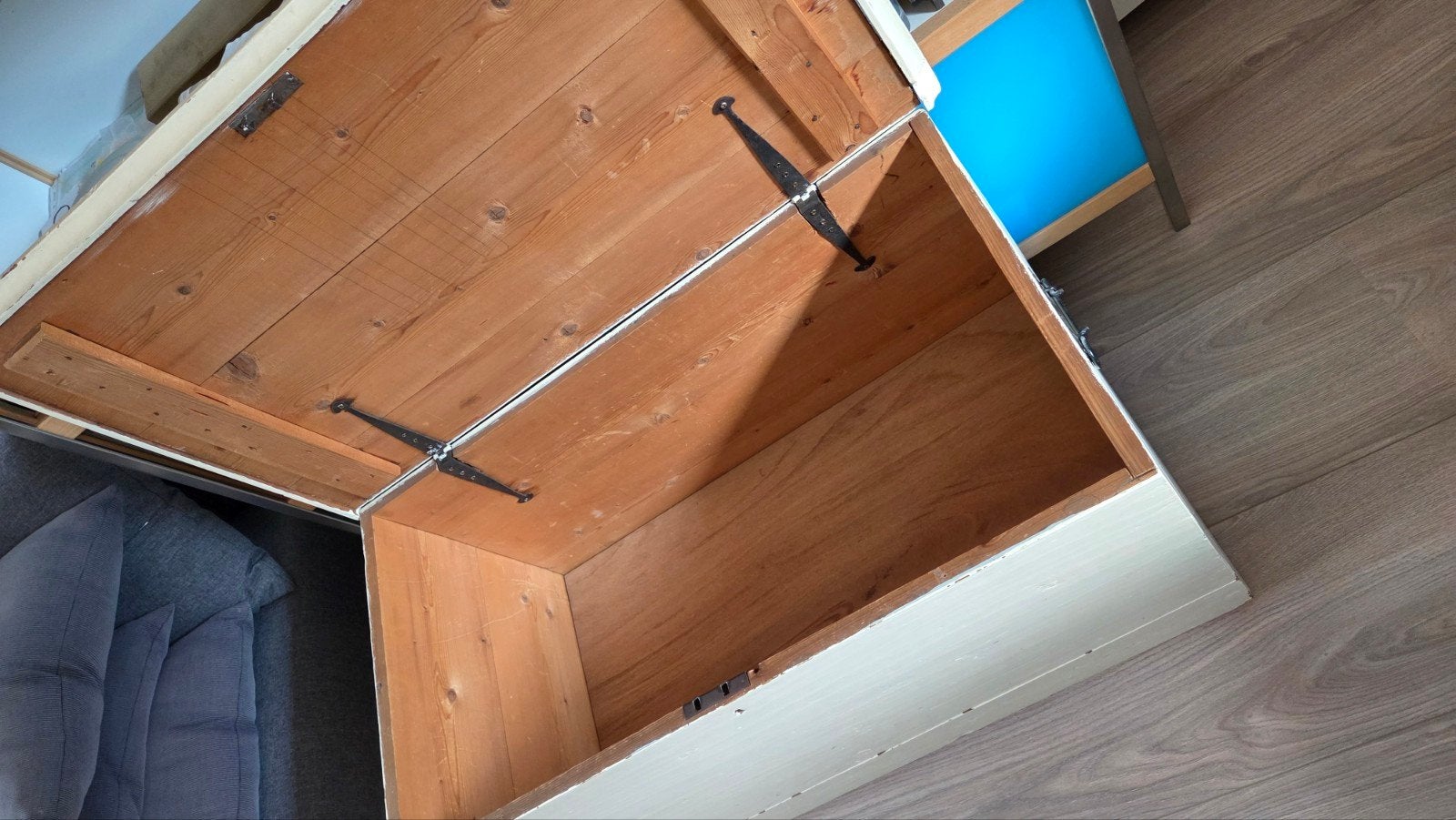 Antieke houten dekenkist met lade - Opbergkist, Antiek en Kunst, Ophalen