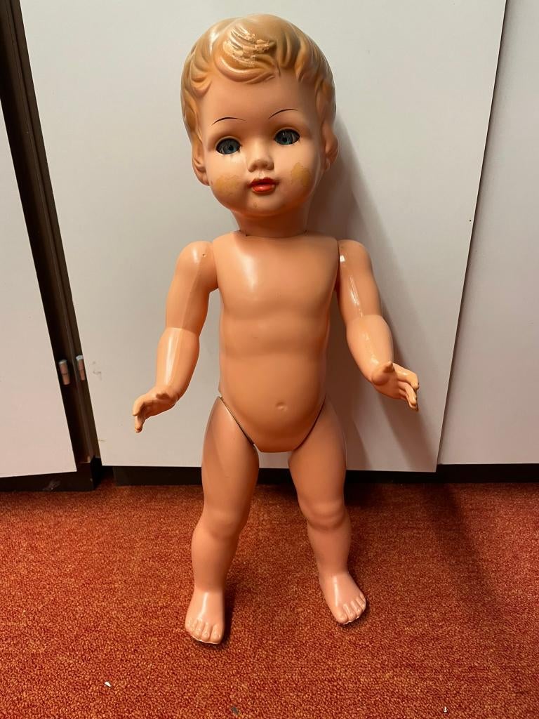 Oude grote ES pop opknapper ong 50cm, Verzamelen, Poppen, Ophalen of Verzenden, Gebruikt, Pop