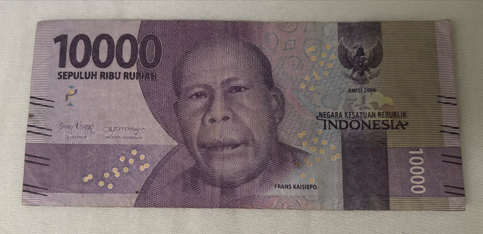 Indonesische 10.000 Roepia Bankbiljet 2016, Ophalen of Verzenden, Zuidoost-Azië, Los biljet
