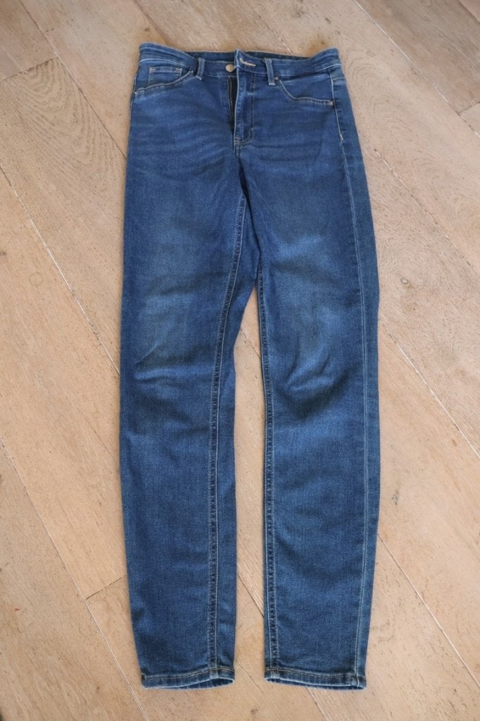 spijkerbroek maat M, Kleding | Dames, Ophalen of Verzenden, Gedragen, Blauw, W30 - W32 (confectie 38/40)
