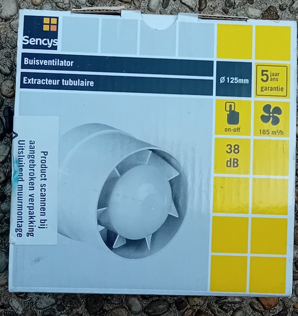 Buis ventilator 125 mm, Overige materialen, Verzenden, Overige typen, Nieuw