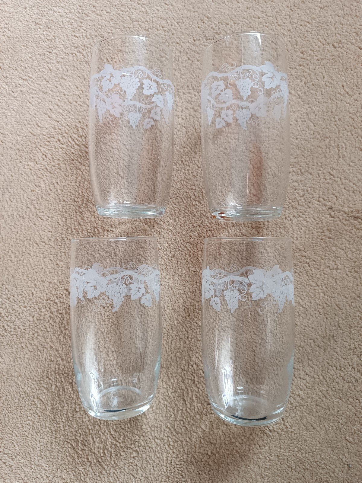 Set van 4 glazen met druivenmotief Limonade glas, Ophalen of Verzenden