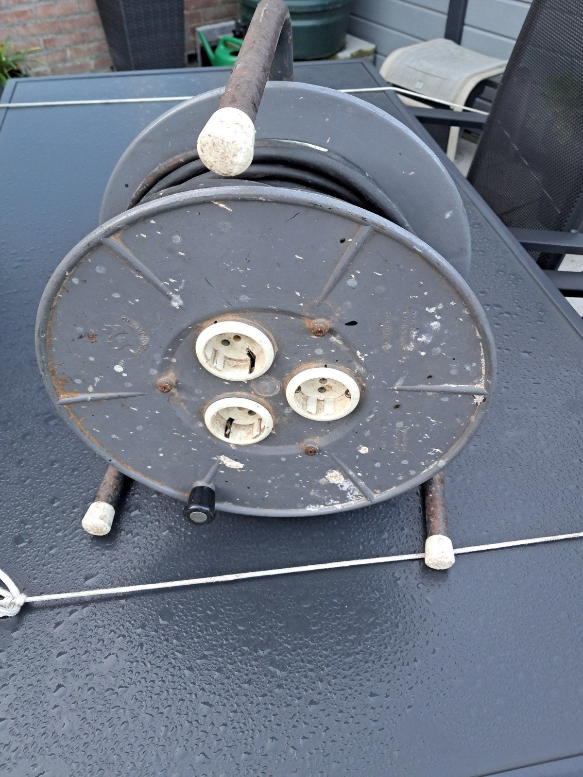 Verlengsnoer 15 meter op haspel, Ophalen, Gebruikt, Kabelhaspel