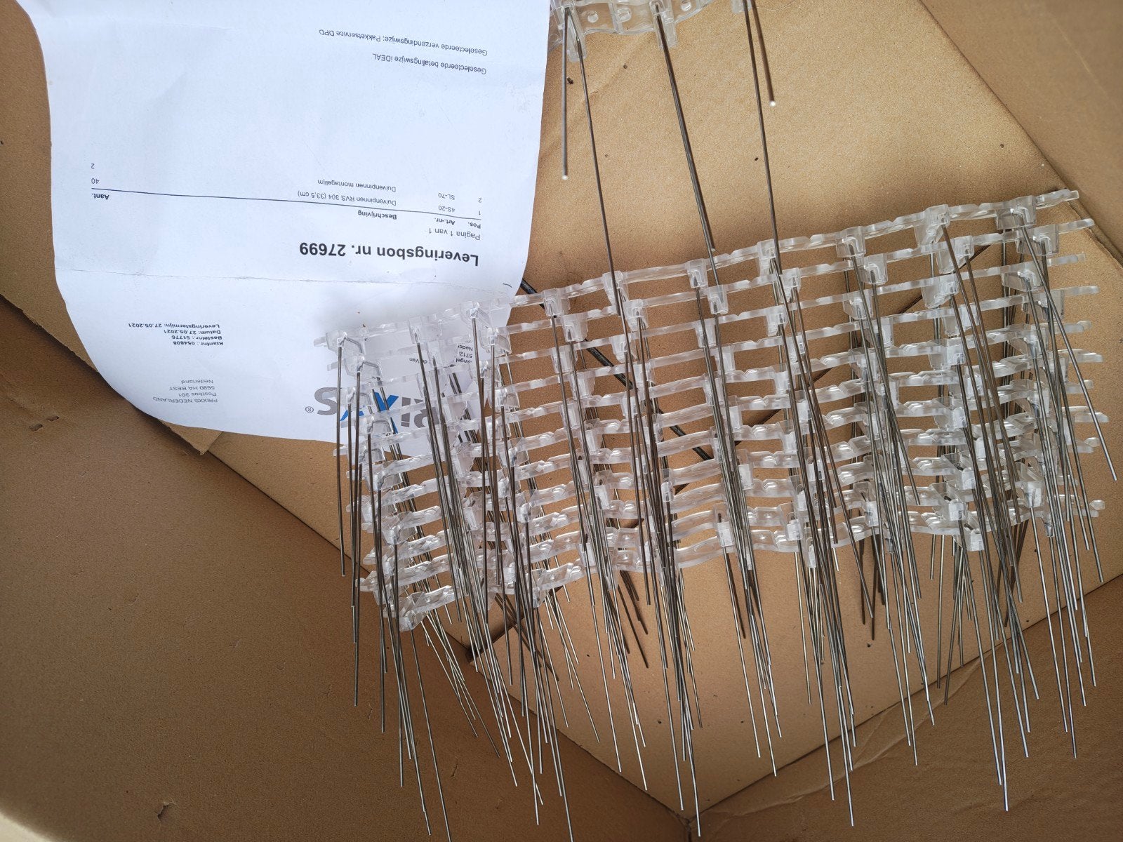 11x RVS Duivenpinnen - 33,5cm per stuk, Ophalen, Zo goed als nieuw